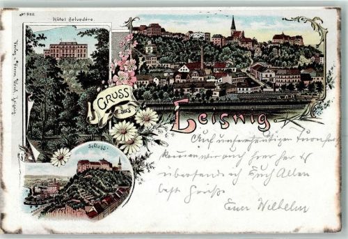 Leisnig 1898 Hotel Belvedere Schloss