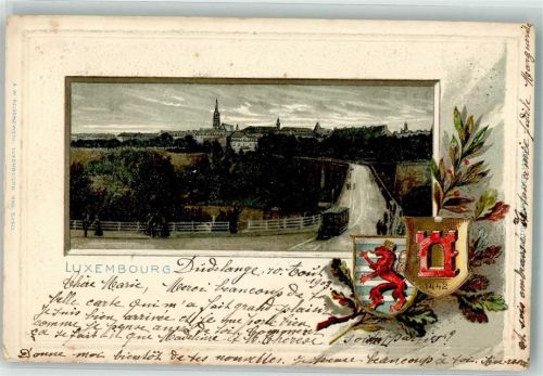 Luxembourg 1903 Passepartout Wappen Lithographie
