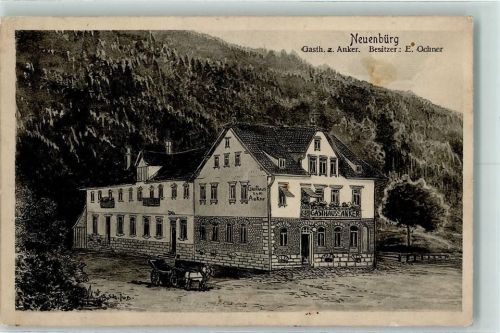 Neuenbürg 1912 Gasthaus zum Anker sign
