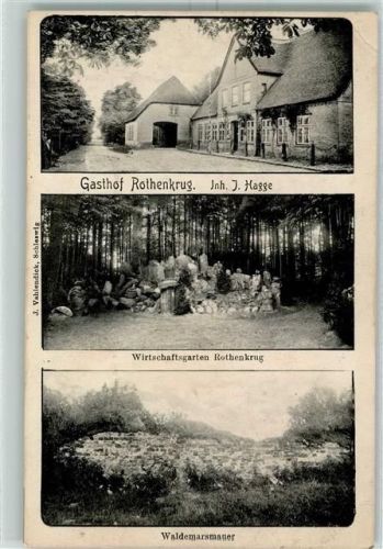 Dannewerk Gasthof Rothenkrug Inh. J. Hagge Wirtschaftsgarten Waldemarsmauer