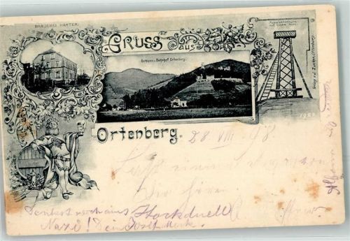 Ortenberg 1898 Brauerei Harter Schloss Bahnhof Aussichtsturm