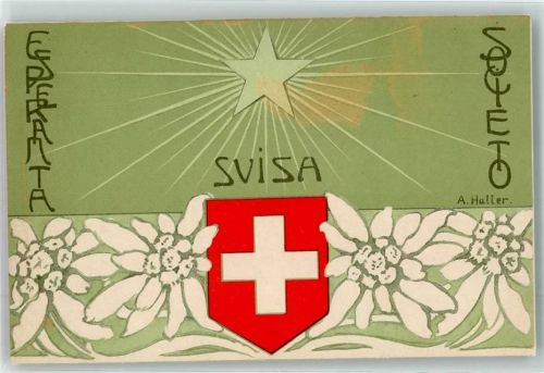 Esperanta Societo Svisa Edelweiß sign A. Haller