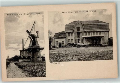Wremen Alte Mühle und Elektrizitätswerk Windmühle Neue Mühle und Elektrizitätswerk