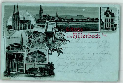 Billerbeck 1898 Dom Kath. Haus St. Johanni-Kirche Neue Schule St. Ludgerus Brunnen St. Ludgeri Hospital
