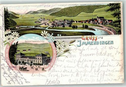 Immendingen 1902 Bahnhof Gasthaus Ambs