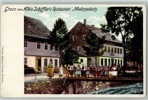 Niederzwönitz Albins Schöfflers Gasthaus Kinder Brücke
