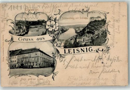 Leisnig 1905 Hotel gold`ner Löwe
