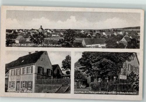 Baltringen Handlung v. B. Epp Gasthaus Metzgerei Zum grünen Baum Bes J. Schädler