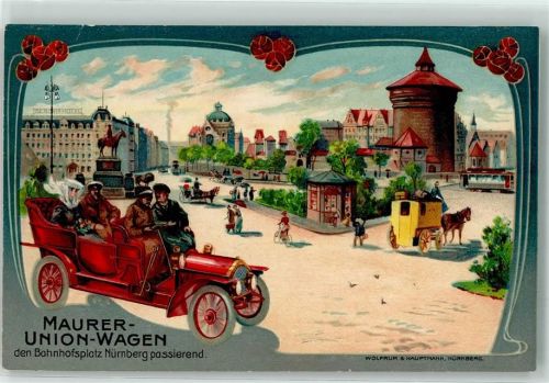 Nürnberg Maurer Union Wagen Postkutsche Bahnhofsplatz Passepartout Jugendstil