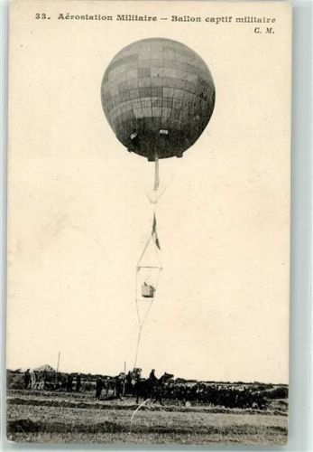 WK I Aerostation Militär - Ballon captif militaire AK