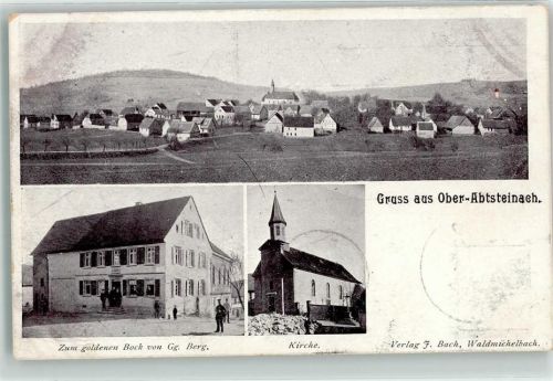 69518 W6941 Ober-Abtsteinach 1906 - Gasthaus zum goldenen Bock Dorfkirche