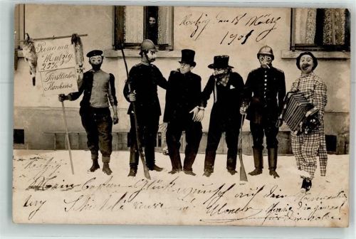 Mutzig 1901 Winter Panaman Mutzig Fürstlicher Konkurs Fasnacht Ziehharmonika