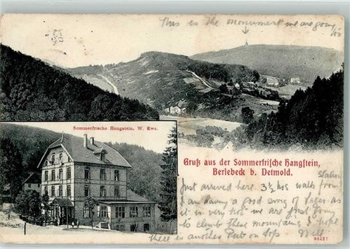 Berlebeck 1897 Hotel-Gasthaus Hangstein Hermanns-Denkmal