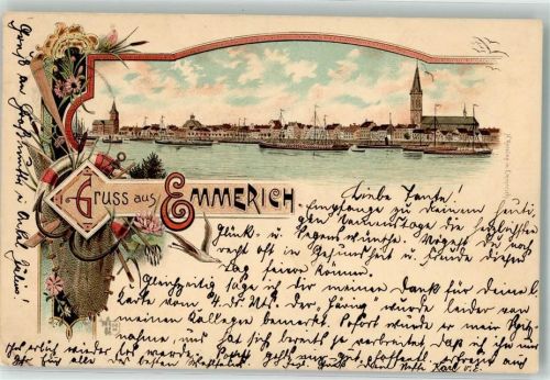 Emmerich 1897 Hafen Rettungsring Anker