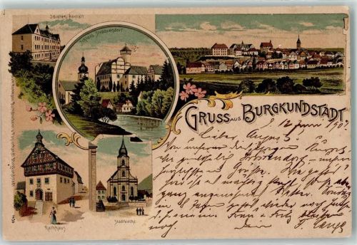 Burgkunstadt 1901 Idioten-Anstalt Schloss Strössendorf Rathaus Stadtkirche