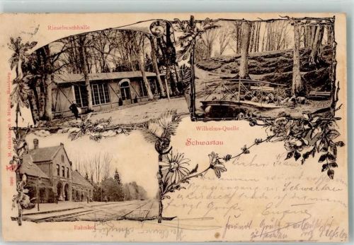Bad Schwartau 1907 Wilhelms-Quelle Bahnhof Waldpartie
