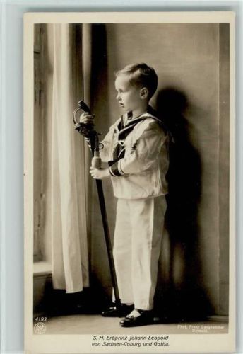 Verlag NPG 4193 Erbprinz Johann Leopold im Matrosenanzug con Sachsen-Coburg und Gotha, sehr gute Erhaltung AK Adel Foto AK
