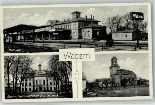 Wabern bahnhof Kurfürstl. Jagdschloß Kirche Bahnpost Kassel-Frankfurt