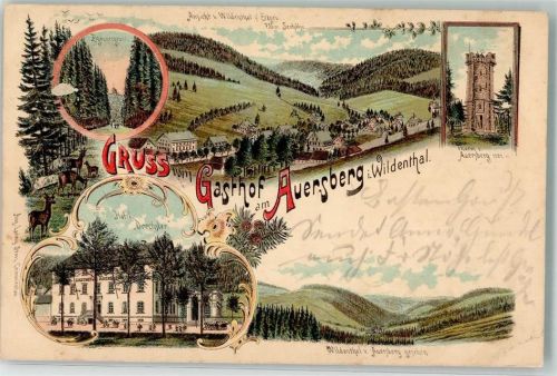 Auersberg 1901 Gasthaus am Auersberg Rehe Hotel Drechsler Auerbergturm