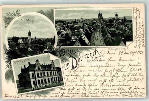 Delitzsch 1898 Schloß Kaiserl. Postamt