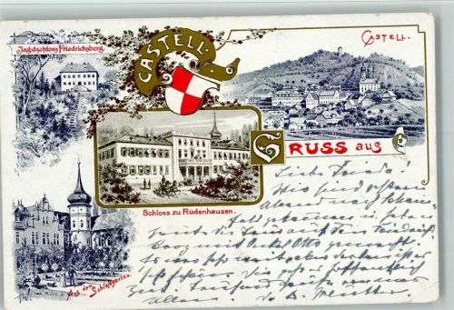 Castell 1901 Gruss aus - Jagdschloß Friedrichsberg, Schloß, AK