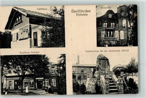 Lentföhrden 1914 - 1918 Jagdhaus Waldvilla Gedenkstein für die Gefallenen