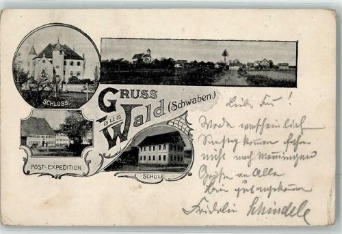 Wald Schloß Post-Expedition Schulhaus frühe AK