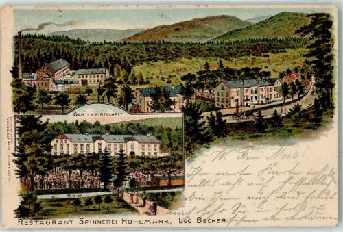 Oberursel 1896 Hohe Mark Gasthaus Spinnerei Gartenwirtschaft