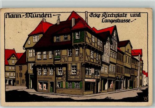 Hann Münden 1922 Ecke Kirchplatz und Langestraße