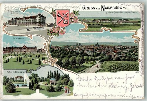 Naumburg 1902 Artillerie Kaserne Kadettenhaus Bürgergarten