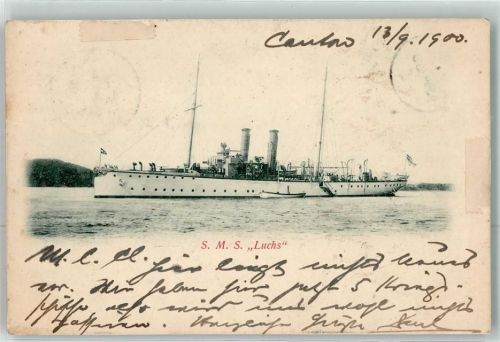 Guangzhou 1900 S.M.S. Luchs Canton Ort handschriftlich