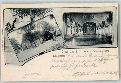 Lilienthal 1906 Fritz Peters Sommergarten Saal