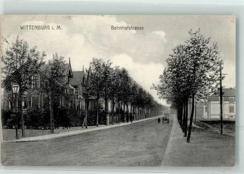 Wittenburg 1910 Bahnpost Hannover Neumünster Zug 311 26.6.10 Bahnhofstraße