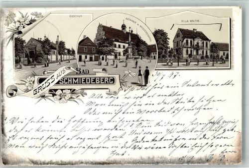 Bad Schmiedeberg 1897 Badehaus Rathaus Villa Moltke