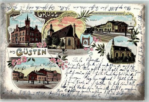 Güsten 1898 Post Kirche Bahnhof Kapelle
