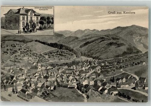 Kandern Bahnhof-Gasthaus Kandern Zeichnung