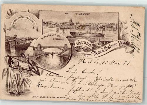Levensau 1899 Vorläufer Nord-Ostsee-Kanal Hochbrücke Ostsee-Schleuse Anker