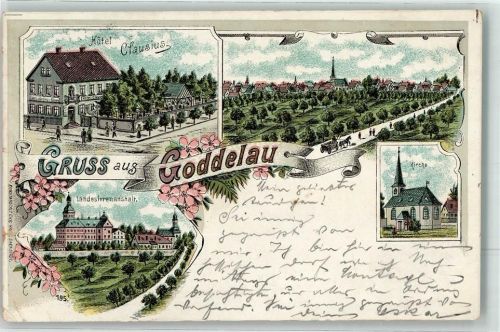 Goddelau 1905 Hotel Clausius Nervenheilanstalt Lithographie