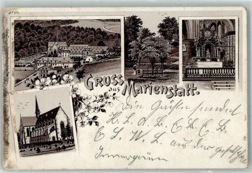 Marienstatt 1898 Abtei Marienstatt Altar Klosterkirche Bahnpost Limburg-Altenkirchen Zg. 992