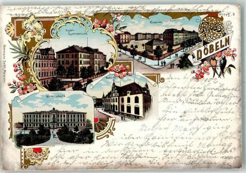 Döbeln 1902 Körnerschule Postamt Realgymnasium Kasernen Singvögel