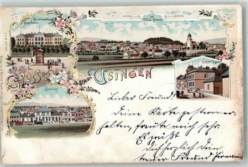 Usingen 1898 Kgl. Lehrerseminar Bahnhof Kaiserl. Postamt