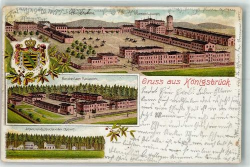 Königsbrück 1904 Wappen Garnision-Lazarett Barackenlager Infantrie-Gefechtsschiessplatz