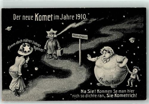 Halleyscher Komet 1910 Planeten vermenschlicht Milchstraße