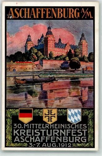 Aschaffenburg 1912 30. Mittelrheinisches Kreisturnerfest 1912 Schloß Johannisburg