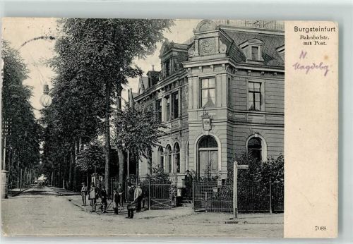 Burgsteinfurt 1909 Bahnhofstraße Post Fahrrad