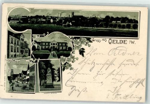 Oelde 1899 Schützenhof Lange-Straße Amtshaus Kriegerdenkmal