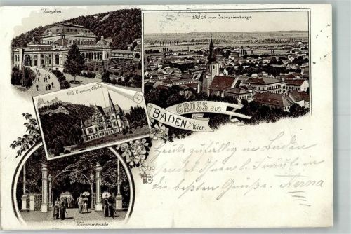 Baden 1898 Vorläufer Kursalon Villa Erzherzog Wilhelm