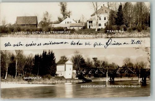 Traun Dickbauers Gasthaus Zur Traunbrücke Badegelegenheit Jausenstation