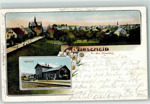 Burscheid 1907 Bahnpost Köln Remscheid Zug 1036 23.6.07 Bahnhof Bahnhofs Gasthaus