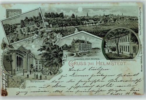 Helmstedt 1899 Gasthaus Waldfriede Landwirtschaftsschule Haushaltungsschule